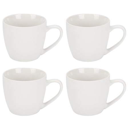 4-Pack White Ceramic Coffee Mug Set, 16.91 fl oz