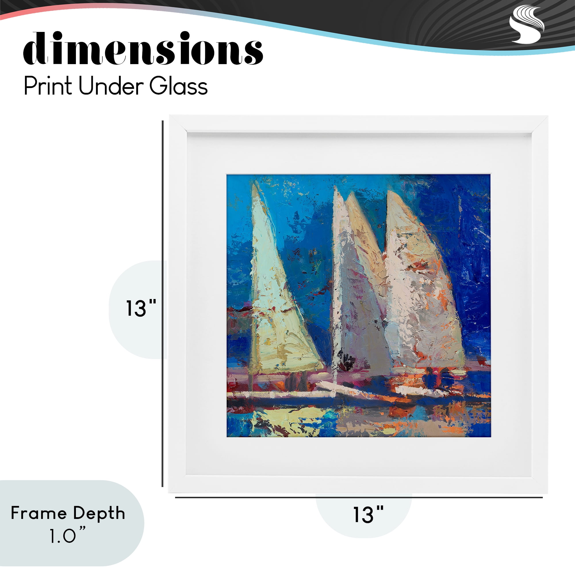 Stupell Industries A Strong Wind Sailboats White Framed Print Under Glass, design by Beth A. Forst