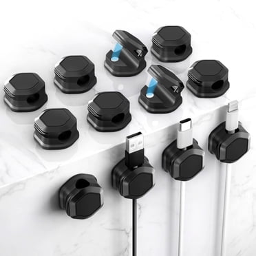6-Pack Magnetic Cord Organizer Clips – Adhesive Cable Holder For Desk, Wall, Car, Nightstand