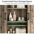 thumbnail image 6 of Caffoz 31 Inch Farmhouse Sliding Barn Door Medicine Cabinet Adjustable Shelves Light Brown, 6 of 7