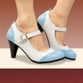 thumbnail image 5 of Chase & Chloe Women's Vintage-Inspired Mary Jane Pumps with Wingtip and Mid-Heel, 5 of 5