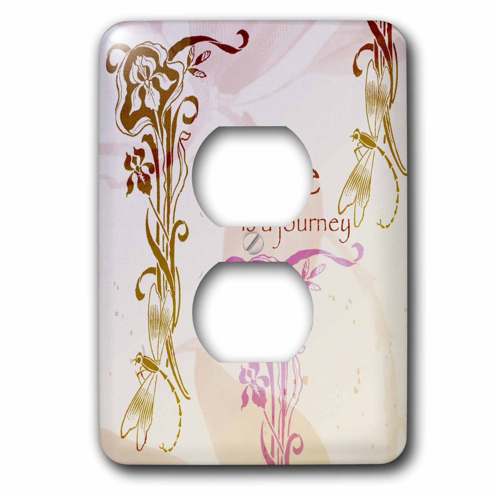 3dRose lsp_79295_2 Life is a Journey Dragonfly and Irises Double Toggle Switch 