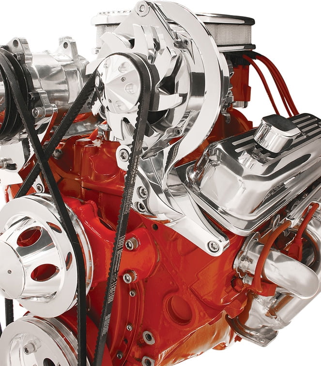 NEW BILLET SPECIALTIES SBC VORTEC POLISHED ALTERNATOR BRACKET, TOP