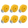 thumbnail image 1 of 6 Piezas Carga Amarre Abajo Correas con Leva Bloqueo Hebilla Nylon para Coche  Yellow 3.5m*2.5cm, 1 of 1