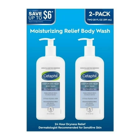 Cetaphil Moisturizing Relief Body Wash, 20 Fluid Ounce (Pack of 2)