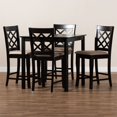 thumbnail image 3 of Baxton Studio Alora Sand Upholstered Espresso Wood 5-Piece Pub Set, 3 of 8