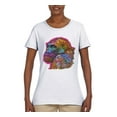 thumbnail image 3 of Colorful Neon Gorilla | Dean Russo Art Animal Lover Womens T-Shirt, White, Large, 3 of 6