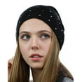 thumbnail image 2 of NYFASHION101 Unisex Comfort & Warm Knit Studded Slouchy Beanie Hat Black, 2 of 4
