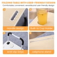 thumbnail image 4 of Laptop Bed Desk with Cup Holder (Cream White)- Foldable Portable Lap Table w/Tablet Slot & Handle, 4 of 9