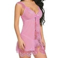 thumbnail image 5 of Tosmy Women's Lingerie Ladies Sexy Lace Sling Top Nightdress Deep V Front Open Lingerie Nightdress, 5 of 8