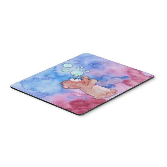Bear and Bubbles Watercolor Mouse Pad Hot Pad or Trivet