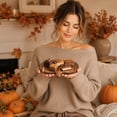 thumbnail image 7 of Fall Serving Tray Pumpkin Wooden Chopping Board 3-Compartment Raised Lip with Handle for Snacks Desserts Party Fall Kitchen Decor Fall Home Decor Indoor Fall Decorations for Home by MPOISVA, 7 of 7