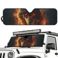 thumbnail image 2 of Uorisanigo Windshield Sun Shade for 2018-2024 Jeep Wrangler JL JLU & Gladiator JT-Blocks UV Rays Sunshades Heat Shield, Fire Wolf Print Car Sun Shade Keep Your Vehicle Cool, 2 of 7