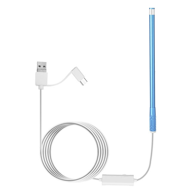 Amdohai Caméra d'Endoscopie Auriculaire avec 6 Niveaux de Luminosité Réglables, DEL Réglables, Objectif 5,5 mm, Résolution 640*480, Résistance à l'Eau IP67, Caméra Otoscope d'Inspection, Outil Visuel de Nettoyage des Oreilles Compatible avec Android