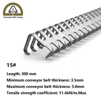 Conveyor Belt Lacing - Lacing Fastener Size 15 - 2 Sets 300mm Wide for Belt Thickness 3.0-4.0mm