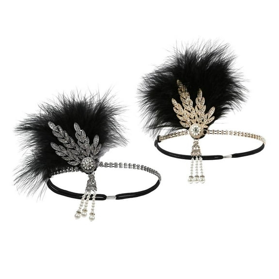 2pcs Crystal Headband Tiara Headband Art 1920s Ceremonies Hair Accessories For Women -
