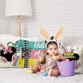 thumbnail image 5 of Easter Throw Pillow Covers 18 x 18 Set of 4, Bunny Easter Egg Hunt Hello My Peeps Cartoon Mouse Striped Farmhouse Decorative Rabbit Ears Cushion Case Decor for Home Sofa Couch Decoration, 5 of 6