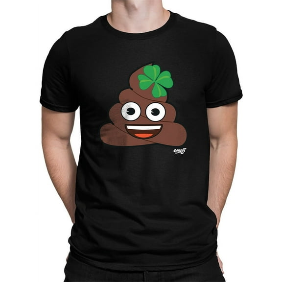 Lucky Poo Emoji - Fun Clover Charm Design Men's T-shirt