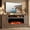 Brown, variant on Time Ray Fireplace TV Stand for TVs Up to 85", Electric Fireplace with Media Console with Storage, Adjustable Shelves & Sliding Barn Doors,White