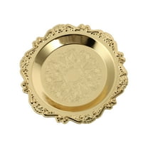 LEORX Circular Tray Vintage Metal Round Tray Decorative Table Centerpieces 1Pack