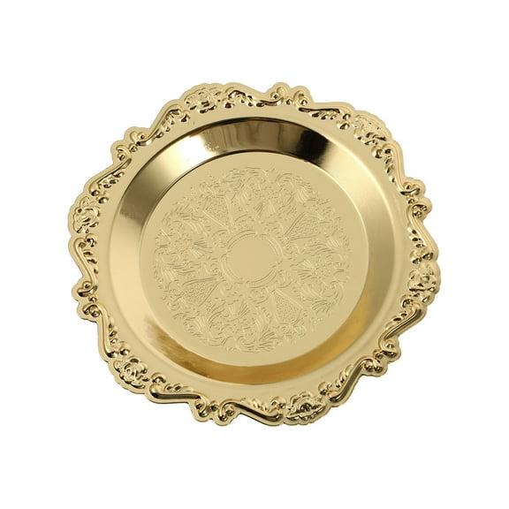 LEORX Circular Tray Vintage Metal Round Tray Decorative Table Centerpieces 1Pack