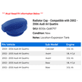 thumbnail image 2 of Radiator Cap - Compatible with 2002 - 2006 Audi A4 Quattro 2003 2004 2005, 2 of 2