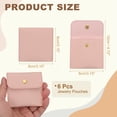 thumbnail image 2 of Bolsa de Joyería de Cuero PU Uxcell, 6Pcs 8 x 8cm - Estuche de Joyería con Botón de Presión, Bolsa de Viaje Pequeña Cuadrada para Embalaje de Aretes, Anillos, Collares (Rosa), 2 of 6