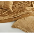 thumbnail image 5 of Chezmoi Collection Piers 3-Piece Caramel Gold Distressed Velvet Duvet Cover Set Queen Size with Button Closure and 8 Corner Ties, Soft Washed Microfiber Reverse Comforter Cover, 5 of 9