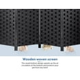 thumbnail image 2 of Folding Room Screen Dividers with 4 Panels Wood Mesh Woven Design Privacy Screens for Indoors Portable High Fiber Partition Screen Free-Standing for Home Office Bedroom Living Room, 2 of 7