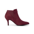 thumbnail image 3 of BLISSFUL STEP Women's Pointed Toe Stiletto Heels Chelsea Ankle Booties Burgundy 5.5, 3 of 7