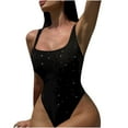 thumbnail image 2 of HOMBOM One Piece Swimsuit for Women Sparkly Tummy Control Black Vacation Adults Bathing Suit, 2 of 7