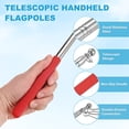 thumbnail image 2 of Uxcell 2-Pack Telescopic Handheld Flagpoles, 5.2ft/1.6m Stainless Steel Handheld Portable Extendable Flagpole [Red], 2 of 7