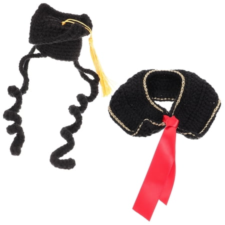 KAKOWELY 1Set Graduation Pet Costume with Assorted Color Cap for Daily and Special Use