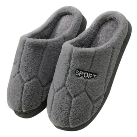 

SEMIMAY Plush For Womens Men Womens Warm Flop Flip House Soft Slippers Slippers Shoes Men s slipper Grey