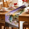 thumbnail image 5 of Spring Flowers Cotton Linen Table Runner for Dining Kitchen, Vintage Middle Century Abstract Oil Painting Wedding Outdoor Party Tablerunners, Dresser Scarf Coffee Tablecloth Runners 13x72 Inches, 5 of 9