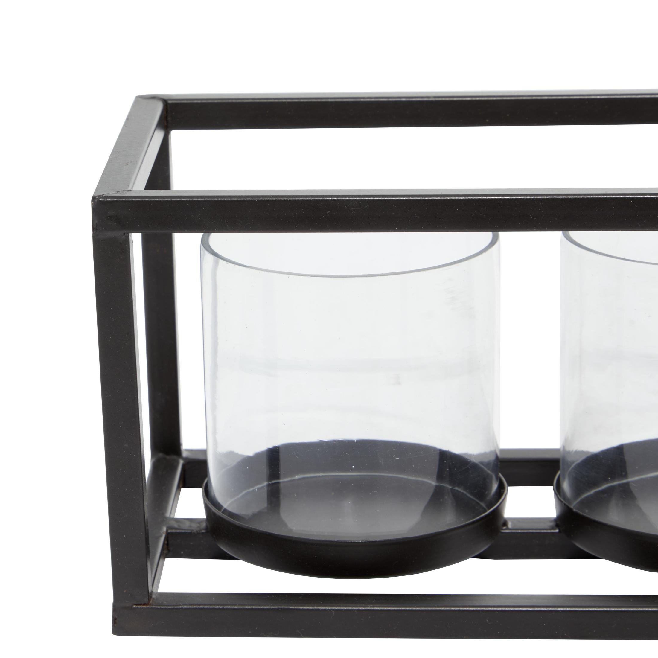 DecMode 4 Holder Black Metal Candelabra