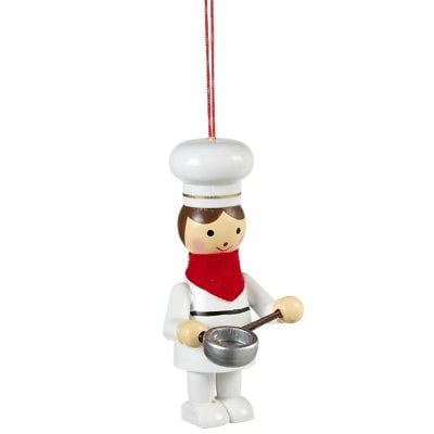 CHEF Cooking Wooden Christmas Tree Ornament, 3.5