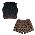 thumbnail image 2 of chaqlin Retro Leopard Print Girls Shorts Sets 2 Pieces Outfits Elastic Waist Tank Top Summer Workout Shorts with Pockets Matching Set for Girls Kids 5-14y, 2 of 7