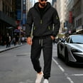 thumbnail image 2 of Men's Full Zip Hooded Sweatshirt and Drawstring Jogger Pants Set Casual Tracksuit with Multiple Zippered Pockets, 2 of 5