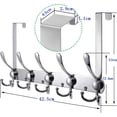 thumbnail image 2 of Modern Door Rack, Sturdy Door Hook for Space-Saving Storage Over The Door Hook, Premium Stainless Steel Tri Hooks Utility Over The Door Rack for Bathrooms, Mudrooms, Closets, 2 of 5