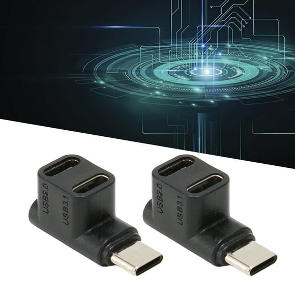 Adaptador De ángulo USB C 3.1 90, Adaptador USB C Macho A USB C Hembra 100W 10Gbps Para Teléfono Inteligente