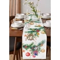 thumbnail image 4 of Christmas Burlap-Cotton Table Runner 90 Inches Long,Xmas Balls Botanical Pine Needle Farmhouse Table Runners,Outdoor Dining Tablecloths Decor for Baby Shower/Party/Wedding 13x90, 4 of 9
