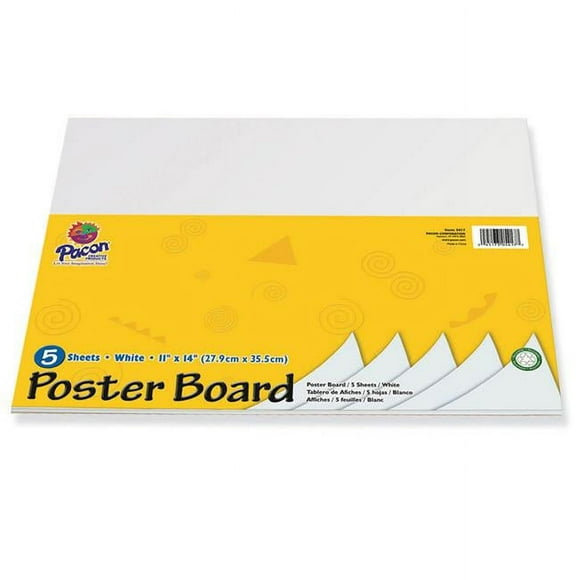 Pacon PAC5417-12 Peacock Poster Board Packs, White - Pack of 12