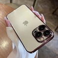 thumbnail image 1 of Luxury Electroplated Glitter Phone Case For IPhone 15 14 13 12 Pro Max  Clear Transparent Shockproof Hard Back Protective Cover, 1 of 7
