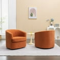 thumbnail image 4 of SEYNAR Modern Boucle Upholstered Swivel Accent Chair Set of 2,Round Barrel Single Armchair Sofa for Living Room,Club, 4 of 10