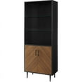thumbnail image 2 of Home Square 68" Bookmatch Doors Two Tone Hutch in Solid Black - Set of 2, 2 of 11