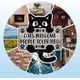 thumbnail image 4 of Letrero de hojalata vintage con diseño de gato negro: "Los gatos son bienvenidos, tolerados". Decoración de pared divertida con diseño de gato., 4 of 9