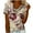 Khaki, variant on Cowl Neck Tops for Women Boho Floral Print Short Sleeve Tee Shirts Casual Classic Fit Blouses for Daily Wear