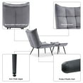 thumbnail image 2 of MCombo Modern Velvet Accent Chair with Ottoman, Club Chairs for Living Room 4079 (Grey), 2 of 10