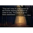 thumbnail image 2 of ArtsyQuotes 32x23 Gold Ornate Wood Framed with Double Matting Museum Art Print Titled - A.A. Milne Quote: You Cant Stay in Your Corner, 2 of 4